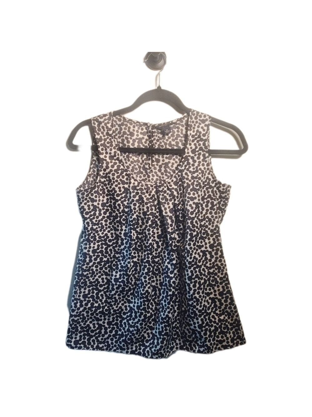 BANANA REPUBLIC Blouse Silky Sleeveless Tank Polka Print XS - Work Wear - EUC